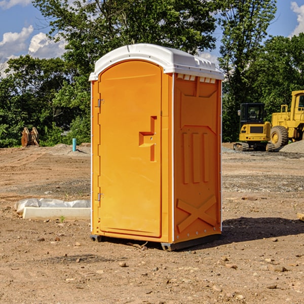 how often are the portable toilets cleaned and serviced during a rental period in Umatilla County